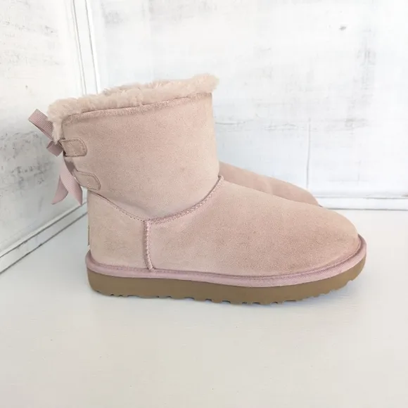 UGG Blush Suede Boots with Fur Lining