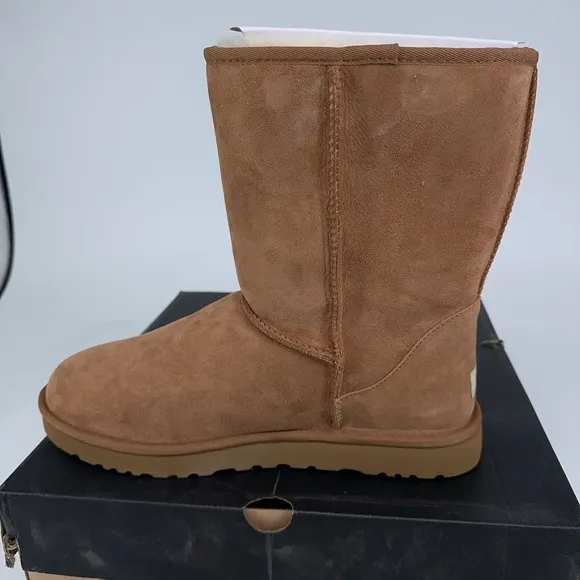 UGG Boots Mens 14 Brown Classic Short 5800 Suede Sheepskin Shearling Lined NEW