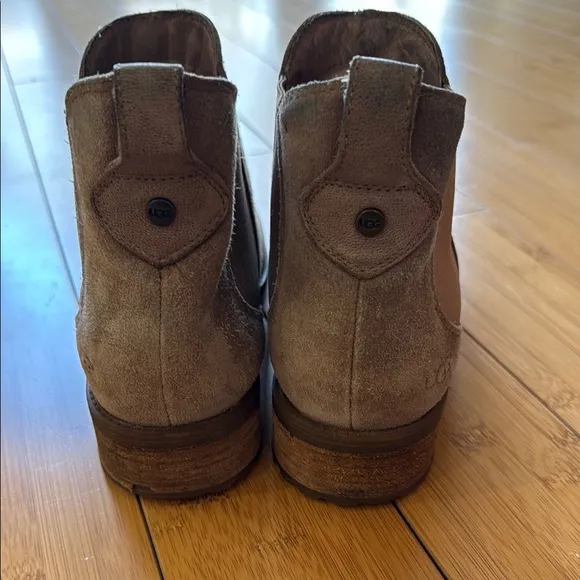 Ugg Boots Women's Bonham Chelsea lined Pull On Suede Leather Short Bootie