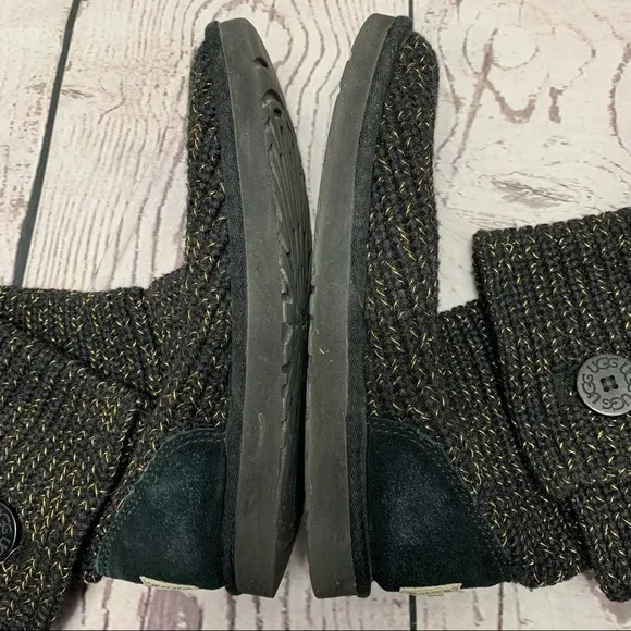 Ugg Cardy Classic Knit Sweater Boots Metallic Gold/Black