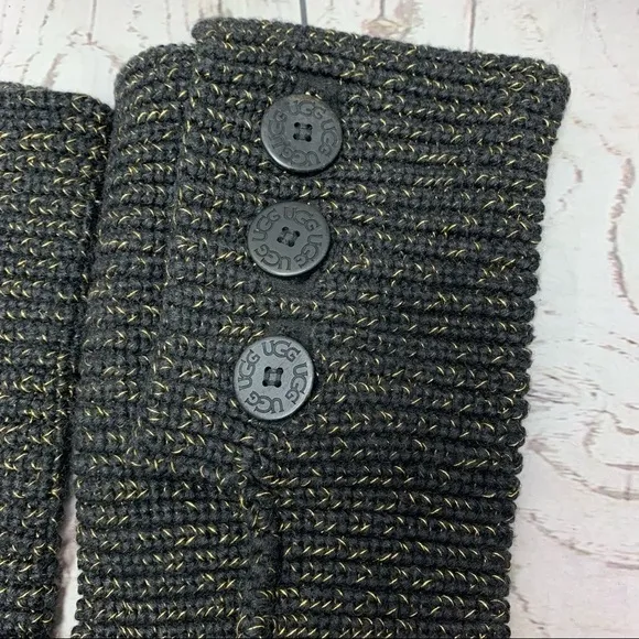 Ugg Cardy Classic Knit Sweater Boots Metallic Gold/Black