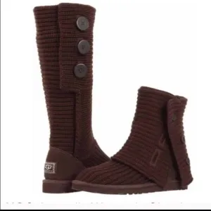 UGG Cardy Java Brown Knit Boots