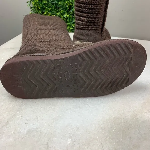 UGG Cardy Java Brown Knit Boots