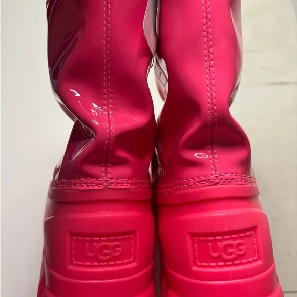 Ugg Classic Brellah Mini Boots Super Coral Size 7 Waterproof New Rain Pink