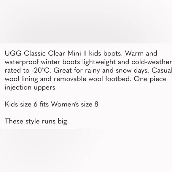 UGG Classic Clear Mini II Kids Boots