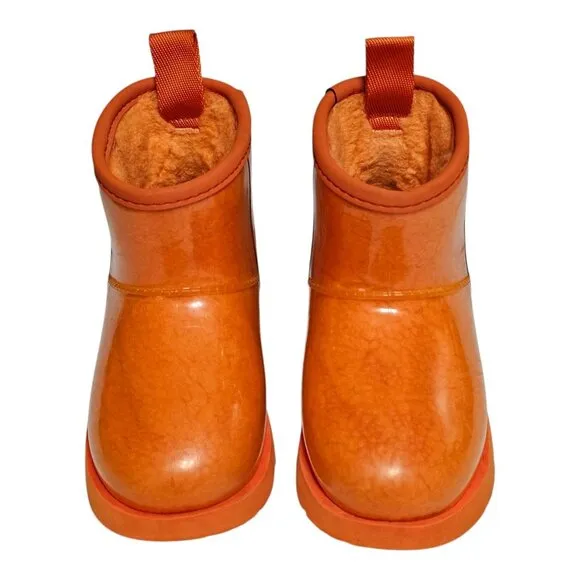 UGG Classic Clear Mini II Little Girls Boots Wool US 11 Orange 1112386K Kids