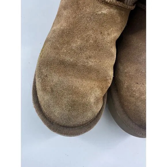 Ugg Classic Mini II Print Boots Mens Size 7 Brown Chestnut Suede Sheepskin
