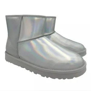 UGG CLASSIC MINI IRIDESCENT GLACIER GREY WOMEN'S BOOTS US SIZE 8