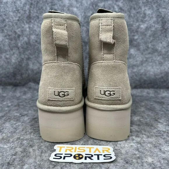 UGG Classic Mini Platform Boots Womens Size 10 Mustard Seed 1134991 MDSD