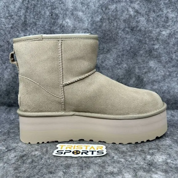 UGG Classic Mini Platform Boots Womens Size 10 Mustard Seed 1134991 MDSD
