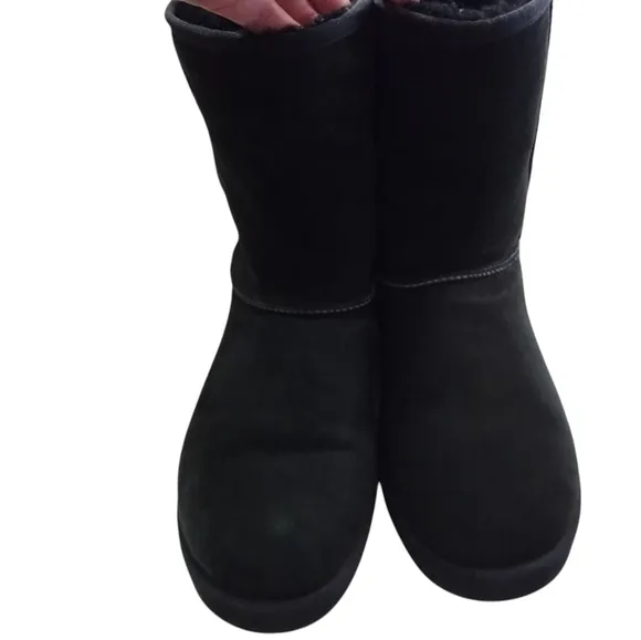 Ugg Classic Short II Black Suede Boots