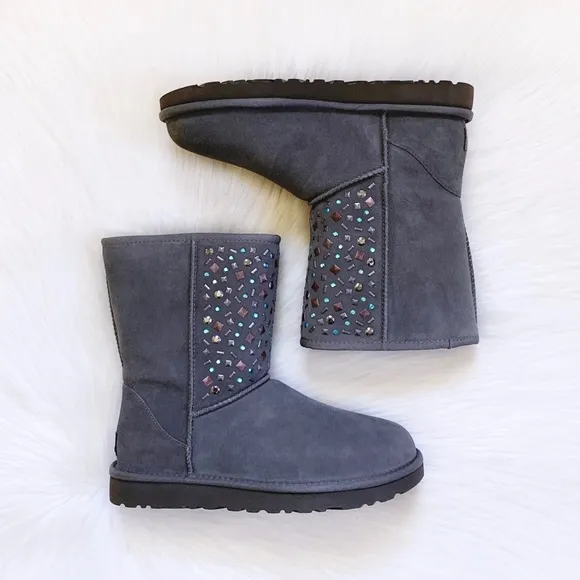 UGG Classic Short Stud II Charcoal Boots