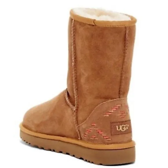 UGG Classic Suede Rustic Weave Boots Size 5