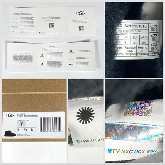 UGG Classic Ultra Mini Mirror Ball Boots Sequin Black Size 6 7 8 NEW 1151616