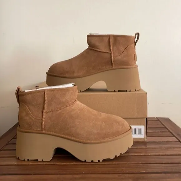 UGG Classic Ultra Mini New Heights Boots Chestnut Women Size 6