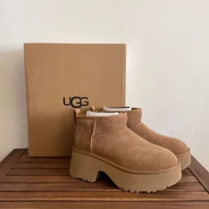 UGG Classic Ultra Mini New Heights Boots Chestnut Women Size 8