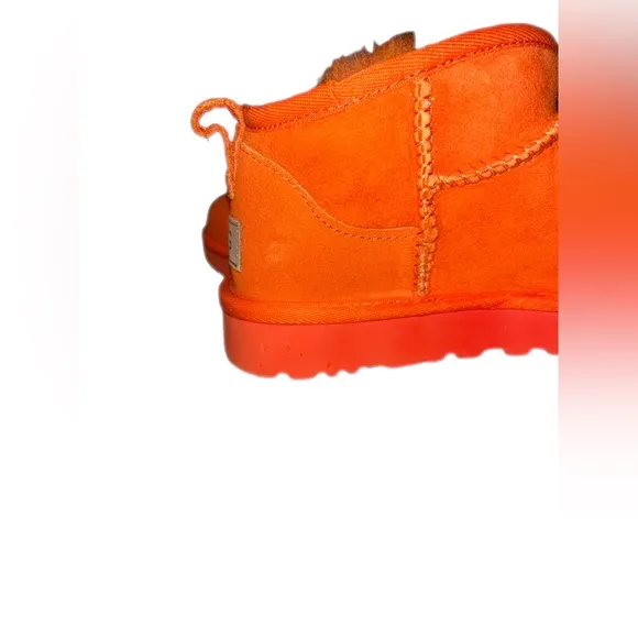 UGG Classic Ultra Mini Orange Soda Water-resistant Suede Boots Size US 6 Women
