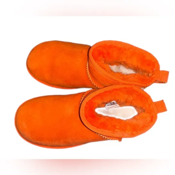 UGG Classic Ultra Mini Orange Soda Water-resistant Suede Boots Size US 6 Women