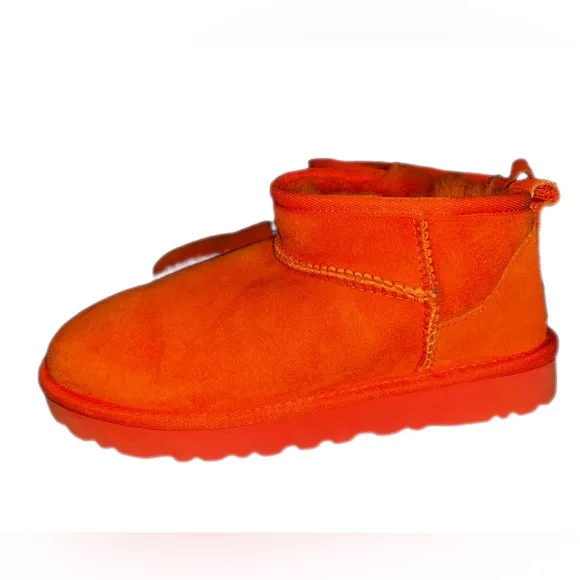 UGG Classic Ultra Mini Orange Soda Water-resistant Suede Boots Size US 6 Women