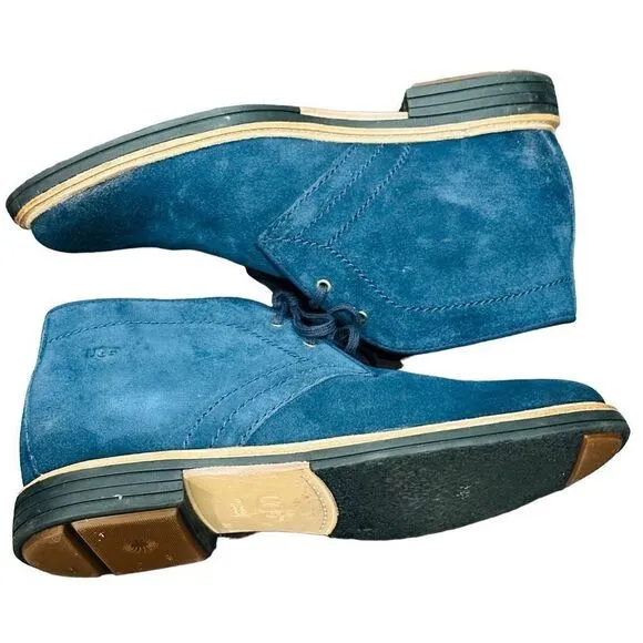UGG Dagmann Chukka Boots Grizzly Blue Suede Treadlite Men’s Size 7.5
