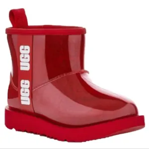 UGG girl's clear classic red mini boots