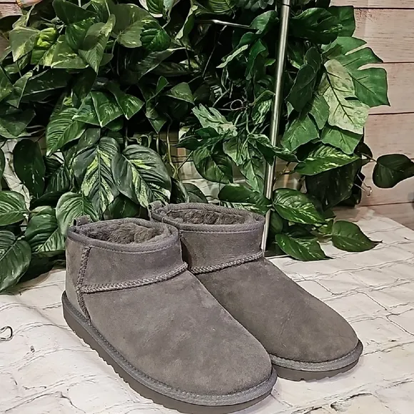 UGG Gray Ultra Mini Boots 5