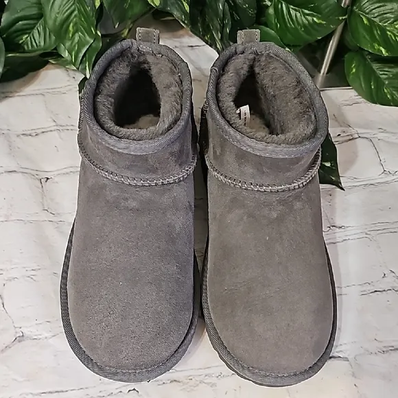 UGG Gray Ultra Mini Boots 5