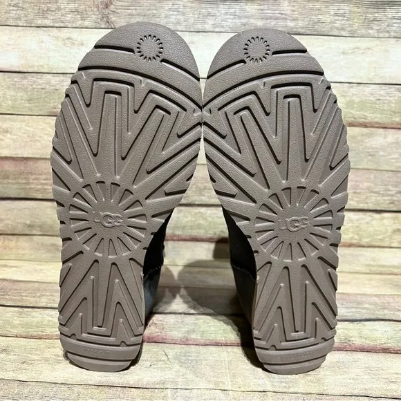 Ugg Grey Suede Classic Femme Mini Wedge Boots