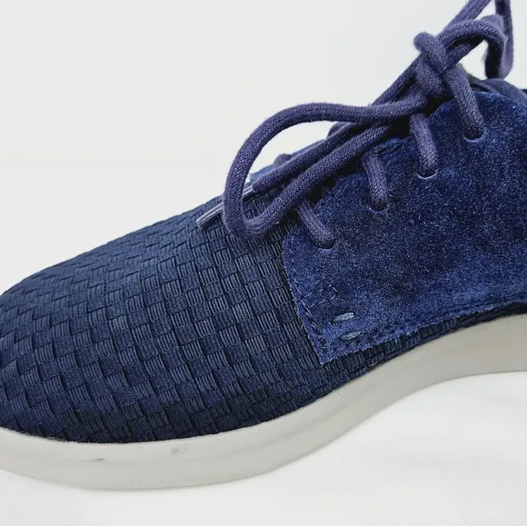 UGG Hepner Woven Lace-Up Sneaker in Navy Blue Size 7.5