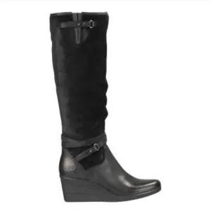 UGG Lesley Tall Leather Wedge Boots.