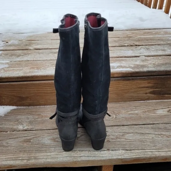 UGG Lesley Tall Leather Wedge Boots.