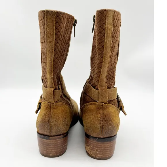 UGG Lula Mae Women’s Leather Boots Tan Brown Size 7