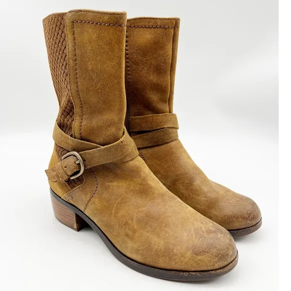 UGG Lula Mae Women’s Leather Boots Tan Brown Size 7