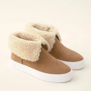 UGG Lynus High-Top Platform Sneaker Boots in Cognac Tan Suede 1123692 Size 5