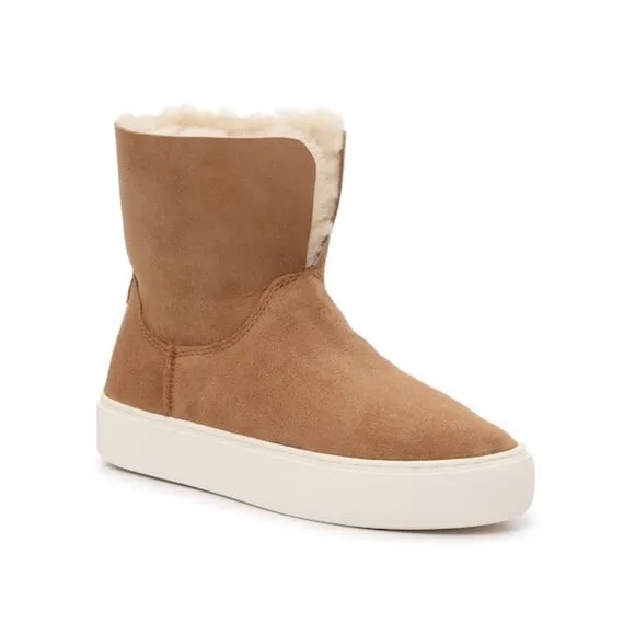 UGG Lynus High-Top Platform Sneaker Boots in Cognac Tan Suede 1123692 Size 5