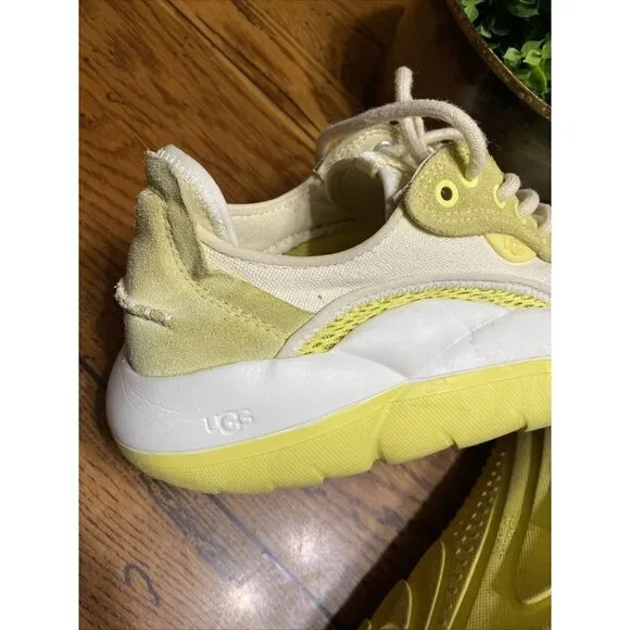 𝅺UGG MARGARITA YELLOW LA CLOUD FASHION SNEAKERS, WOMEN US 8.5/ EUR 39.5
