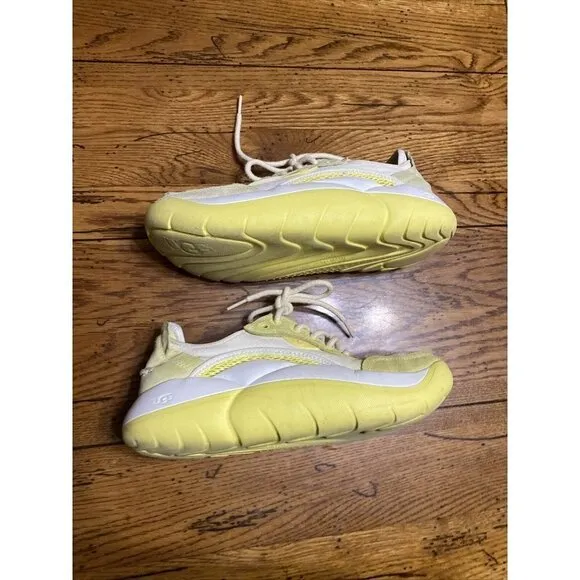 𝅺UGG MARGARITA YELLOW LA CLOUD FASHION SNEAKERS, WOMEN US 8.5/ EUR 39.5