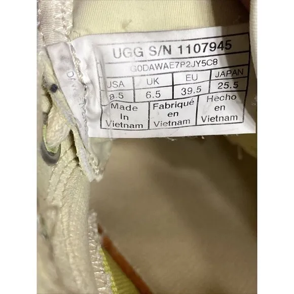 𝅺UGG MARGARITA YELLOW LA CLOUD FASHION SNEAKERS, WOMEN US 8.5/ EUR 39.5
