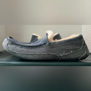 UGG Men's Denim Loafers with Shearling Lining Size 10 NWOT