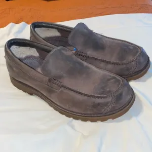 Ugg Mens Plainson Distressed Brown Leather Loafers Sz 10 EXCELLENT
