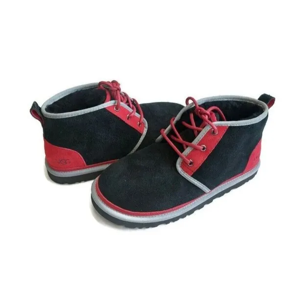 UGG Neumel Ankle Chukka Casual Suede Boots Mens Size 9 Red Black 3236
