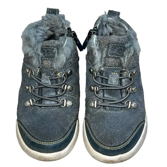 UGG Obie Size 10 Toddler High Top Neumell II Gray Boots 1018455T Suede Laces &amp; Z