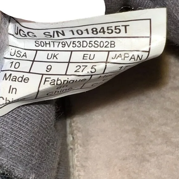 UGG Obie Size 10 Toddler High Top Neumell II Gray Boots 1018455T Suede Laces &amp; Z