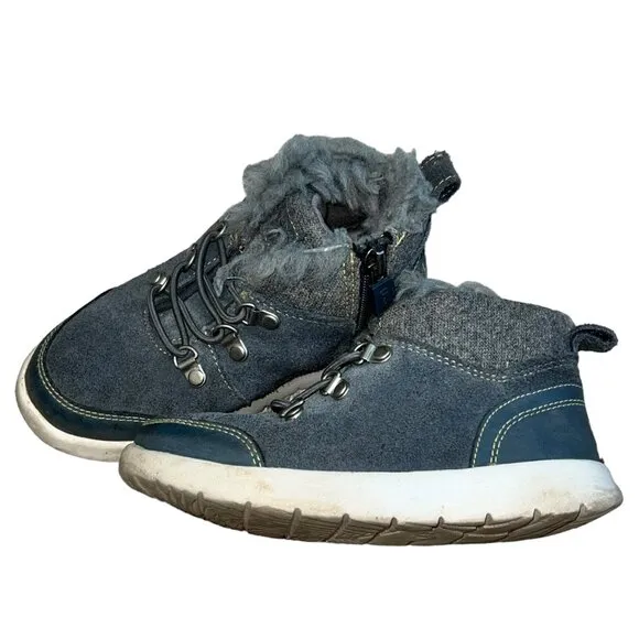 UGG Obie Size 10 Toddler High Top Neumell II Gray Boots 1018455T Suede Laces &amp; Z