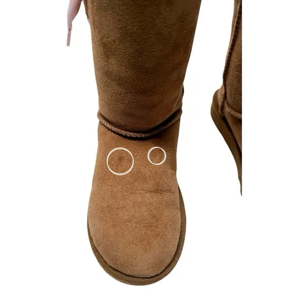UGG Pala Classic Boots With Pink Ribbon Side Laces Kids