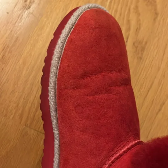Ugg Selene Boot Red Suede Nautical Back Rope Tie Size 5