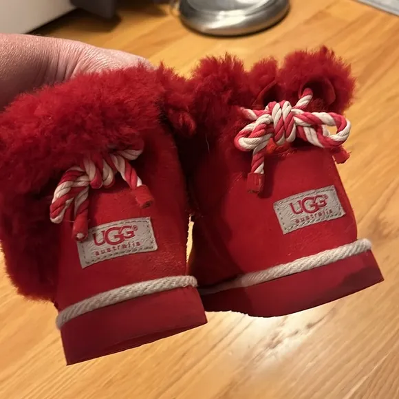 Ugg Selene Boot Red Suede Nautical Back Rope Tie Size 5