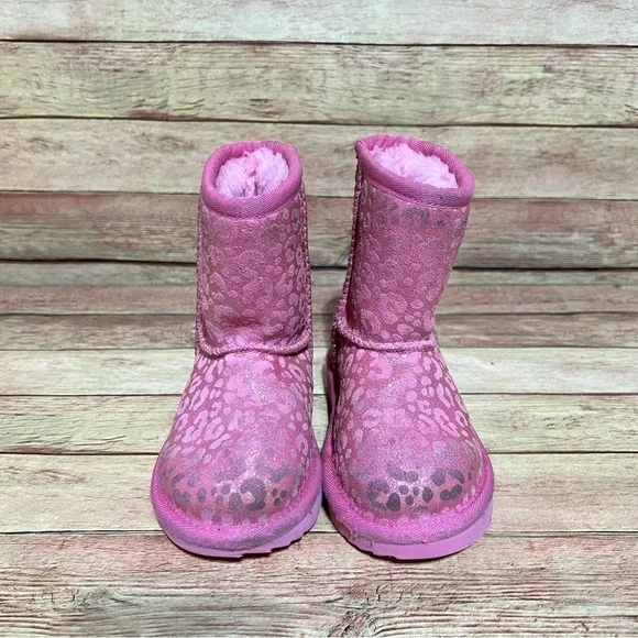 Ugg Short Classic Pink Leopard Boots