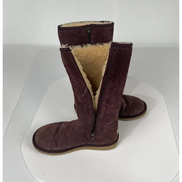 UGG Women 5235 Classic Tall Boots Size 7 Sheepskin Shearling Zipper Comfort