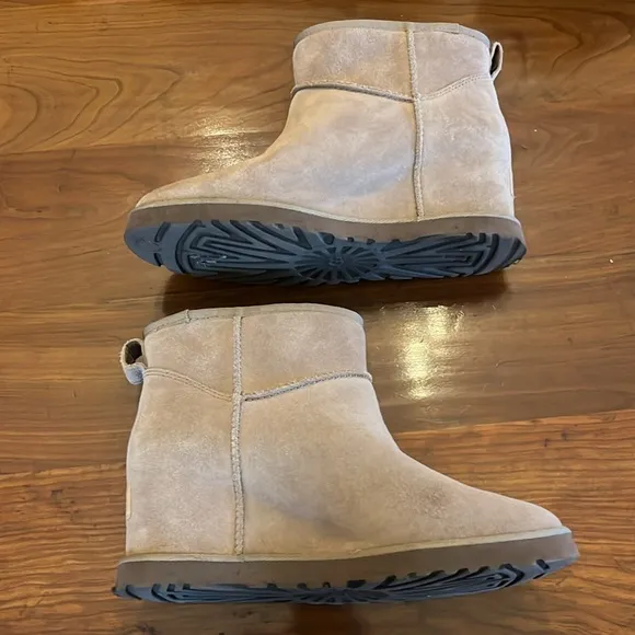 UGG Women's Classic Femme Mini Boots Hidden Wedge Heel Slate Taupe